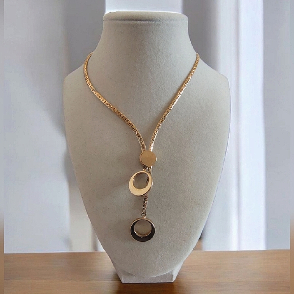 Lovely Gold Tone Slider Chain Bracelet Unsigned